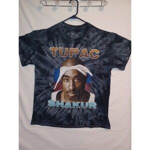 2pac Shirt Size L Tie Dye Vintage Shakur Bandana Nose Ring Short Sleeve